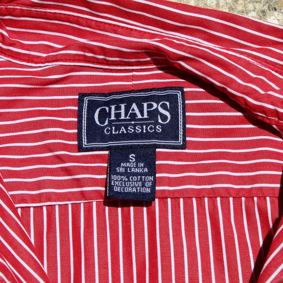 Chaps Classics Red & White Stripped Button… - Picture 2 of 4